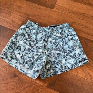 Patagonia Geometric Blue and Black Women's Athletic Shorts